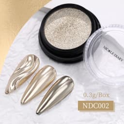 NICOLE DIARY Moonlight Mirror Nail Powder Aurora Silver Glitter Metallic Effect UV Gel Polish Pigment Chrome DIY Nail Decoration