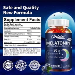 Melatonin Gummies 50mg - Sleep Support, Stress Relief, Improved Sleep Quality, Boosted Energy Production, Increased Vitality