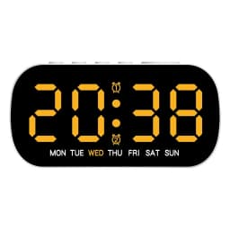 Digital Alarm Clock USB Powered Temperature Date Week Dual Alarm Night Mode Snooze Clock 5 Levels of Brightness 12/24H LED Clock