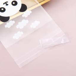 50pcs Self-Adhesive Bags Transparent Cute Panda Self-Adhesive Bags for DIY Jewelry Display Handmade Cookies Candy Packaging
