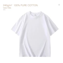 220gsm Heavy Plus Size Plain T-Shirt for Men Summer Quality Short Sleeve Tee Cotton Solid Color Trendy Casual White Black Top
