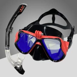 Diving Mask with Sports Camera Mount, Electroplated Tempered Glass, Silicone Strap, Safe and Comfortable Design