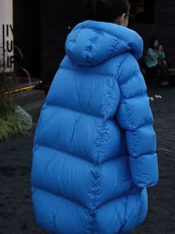 Korean Style Women Blue Hooded Down Jacket Single Breasted Loose Fit Warm Mid-length Puffer Jackets Autumn Casual Long Outerwear