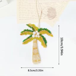 New Coconut Tree Applique Patch Crystal Starfish Sequin Handmade Beaded Clothing Sew On Patches Hanging Rope Keyring Bag Pendant