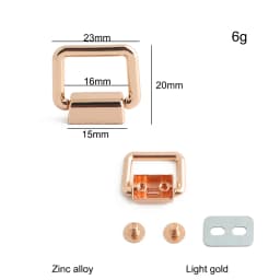 10/50/100PCS Metal Bag Side Hanger Square Ring For Handbag Strap Side Carabiner Clip Hook Chain Connector Buckle Accessories
