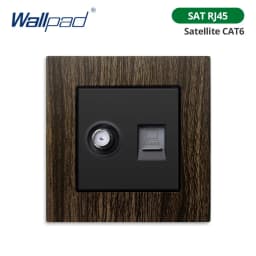 Wallpad Wood Texture Aluminum Alloy Panel EU Electrical Sockets And Wall Switches With LED 1 2 3 Gang 2 3 Way USB Charge Port