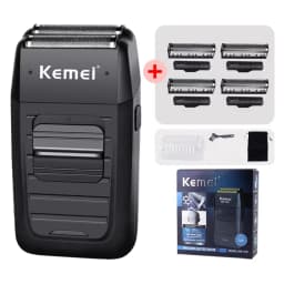 Kemei Rechargeable Cordless Shaver for Men Twin Blade Reciprocating Beard Razor Face Care Multifunction Strong Trimmer KM-1102
