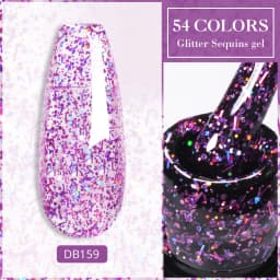 Mtssii Reflective Glitter Gel Pink Sparkling Sequins Gel Nail Polish Soak Off UV Nail Gel Semi-permanent Nail Art Decoration