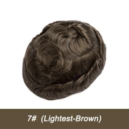 VLoop Super Natural Hairline Ultra Thin Skin 0.02mm 80%Density Undetectable Men Toupee Brown Black Grey 520# Hair System for Men