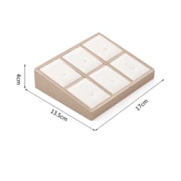 Luxurious Ring Display Stand Pu Leather Jewelry Props Ring Display Tray Earring Holder Counter Jewelry Organizer Showcase Tray