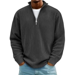 2026 Autumn Winter Half Zipper Sweatshir Men Solid Loose Casual Hoodie Stand Collar Long Sleeve Warm Sportswear Male Streetwear
