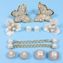 Shoe Charms for Clogs Silver Color DIY Accessories Cute & Edgy Butterfly Pearl Chains Flower Animals Decor Fashion For Sandals
