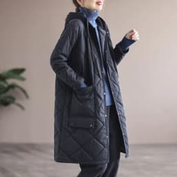 Cotton Jacket Long 2026 New Cotton Jacket Medium Long Loose mom Winter Diamond Grid Cotton Jacket Hooded Women's Coat Commuting