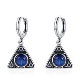 New Elegant Natural Kyanite S925 Silver Drop Earrings for Women Vintage Jewelry Wedding Engagement Hoop Earrings Gifts