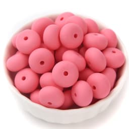 14mm 50Pcs Mini Abacus Silicone Beads Food Grade Saucer Loose Beads for Baby Teether Necklace Pacifier Clip Jewelry Making
