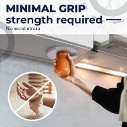 Under Cabinet Jar & Bottle Opener, Designed for Weak Hands & Seniors with Arthritis - Effortless Grip Opens Any Size Lid Easily