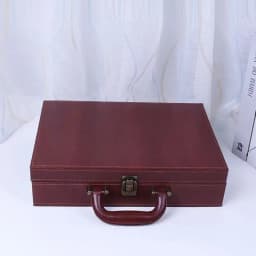 2025 New Cover Style Briefcase Men's Handheld Shoulder Business Leisure Insurance Contract Document Storage Box 34X24X8.5CM