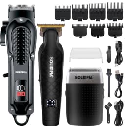 SOLIMPIA 3PC Hair Clipper Grooming Kit for Men Trimmer Shaver Wet and Dry Precision Haircut Tools for a Neat And Tidy Look