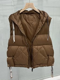 Schinteon Women 90% White Duck Down Vest with Hood Casual Sleeveless Jacket Simple Solid Color Fashionable Autumn Winter Top New