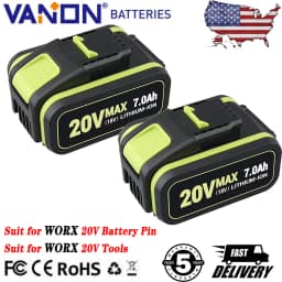 1/2/4Pcs 7.0Ah WA3551 Replace for Worx 20V Li-on Battery Pin WA3553 WA3556 WA3570,Compatible with WX390 WX178 Cordless Tools
