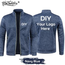 Custom DIY Logo Men's Thicker Sweatshirts Half Zipper Jacket Pullover for Male Hoody Man Hoodies Autumn Turtleneck Sweaters