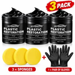 Car Plastic Restorer Polish Paste 150g - Tire, Interior & Bumper Shine & Protection, Long-Lasting Gloss, Automotive Plastic Care