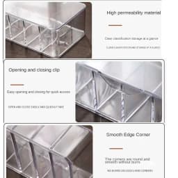 The Transparent Plastic Data Cable Storage Box Household Cable MobilePhone Charger Charging Cable Finishing Box Divided Grid Box