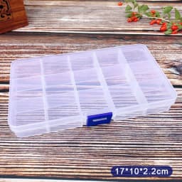 10/15/24 Grids Compartment Transparent Container Box Jewelry Stones Packing Plastic Removable Box Nail Art Tool Storage Case