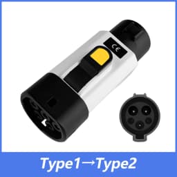 EVqiaoyi Type1 to Type2 EV Adapter 32A 7KW from SAE J1772 Pile to Type2 EV Charging Converter for EU Standard Cars