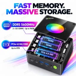 GMKtec K11 Mini PC AMD Ryzen 9 8945HS Gaming PC DDR5 5600 OCuLink Dual LAN USB4 PCIe 4.0 SSD WiFi 6 BT5.2 Windows 11 Pro