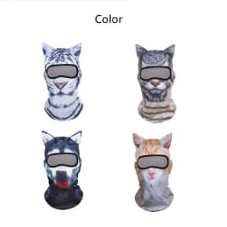 3D Cat Animal Balaclava with Ears, Funny Ski Mask Beanie for Men Women, Music Festival Rave Halloween Party Gifts