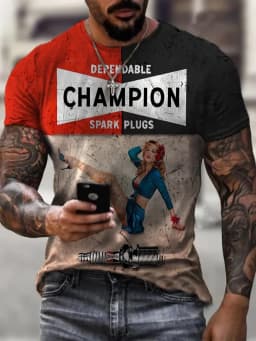 New Arrives Men's Tshirt Lemans Car Vintage Pattern T shirts Summer Oversized Casual Tees Mens Short Sleeve Tops Men Clothing