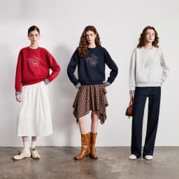 TOYOUTH Women's Pullover 2026 Spring New Crew Neck Plaid Patchwork Double-layered Pony Embroidery Loose Top