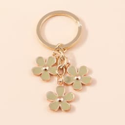 Cute Enamel Keychain Colorful Sakura Flower Key Ring Sweet Key Chains for Women Girls Handbag Accessories DIY Jewelry Gifts