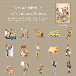 JIANWU Vintage Life Flower Character Landscape Material Collage Scrapbooking PET Sticker Creative DIY Journal Stationery