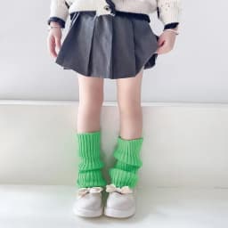 Autumn Solid Color Leg Warmers Middle Tube Socks Knitted Y2K Lolita Style Mid-Calf Socks for Children Girl