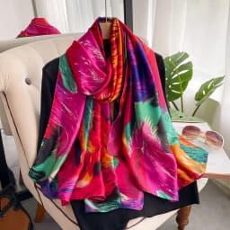 Spring Scarf Women's Luxury Design Polyester Material Smooth Scarf Soft Shawl Beach Scarf