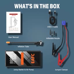 12V Car Jump Starter 4 In 1 Car Wireless Tire Inflator Pump Air Compressor Power Bank Potable Battery Starting Fast Charging