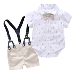 Cotton Birthday Clothes Suit for 3 6 9 12 18 24 Months Boys Newborn Baby Formal Set Romper Toddler Jumpsuit Outfits Summer Suits