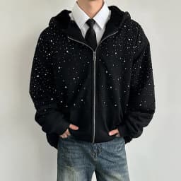 IEFB Niche Design Men's Sweaters Hooded Diamonds Patchwork Faux Fur Patchwork Zipper Solod Color Loose Male Hoodies Chic 9X1784