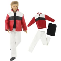 1 Set Doll Clothes Leather Clothing Outfit for 12 Inch Ken Doll Many Style for Choice 05