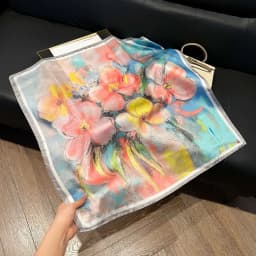 70*70cm Women's Square Silk Scarf Soft Satin Polka Dot Wrap Foulard Lady Neckerchief Bandannas Hair Skinny Tie Hijab Shawls