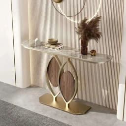 Luxury Slate Creative Console Tables Hallway Entrance Table for Italian Living Room Furniture Wall Semi-circular Porch Cabinet L