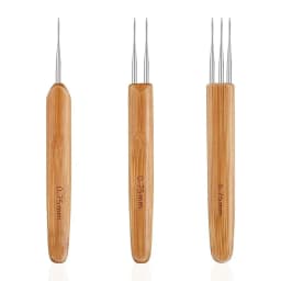3/6Pcs 0.5mm/0.75mm Dreadlock Crochet Hook Wood Crochet Needles Hair Dreadlocks Tool for Braid Craft