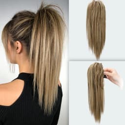 14Inch Synthetic Straight Ponytail Extension Claw Clip On Hairpiece Soft Pony Tail Heat Resistant Fiber For Women Daily Use