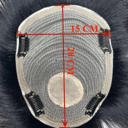 Short Real Human Hair Toupee with 4 Clips for Men's Baldness Prosthetic Wig Male Hair Replacement System Piece