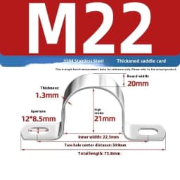 1Pcs Thickened U-Tube Strap Clamp Stainless Steel Horseback Wire Throat HoopCable Fastener Clips Applicable To Pipe OD 8-200mm