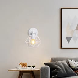 Industrial Loft LED Wall Lamp Lampshade Vintage Cage Wall Light Wall Sconce Fixture for Bedroom Living Room Home Indoor Lighting