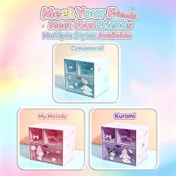 Official Themed Three Grid Drawer Storage Box Clear Multi Compartment Cute Desktop Organizer For Dorm Bedroom