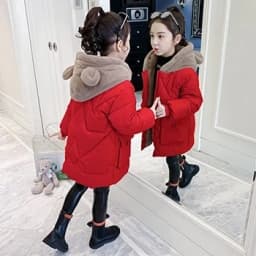 Autumn Winter Girls Jacket Keep Warm Hooded Windproof Outerwear Birthday Christmas Girls Coat 4 5 6 7 8 9 10 Years Kids Clothes